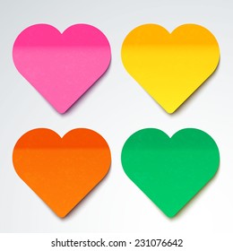 Colorful sticky note, vector illustration.