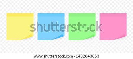 Colorful sticky note, vector illustration.