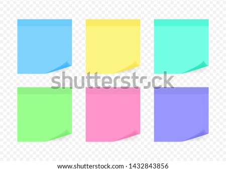Colorful sticky note, vector illustration.