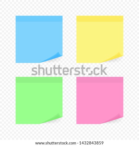 Colorful sticky note, vector illustration.