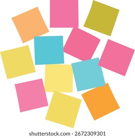 Colección de notas adhesivas coloridas para recordatorio y diseño de oficina