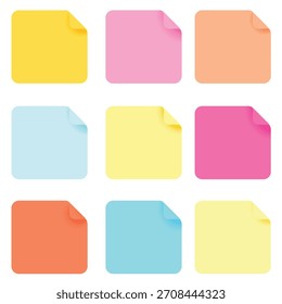 Notas adhesivas coloridas con esquinas dobladas - ilustración de Vector Notas adhesivas coloridas con esquinas dobladas - Ilustración vectorial