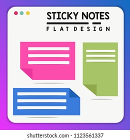 Colorful sticky notes icon flat design app vector illustration