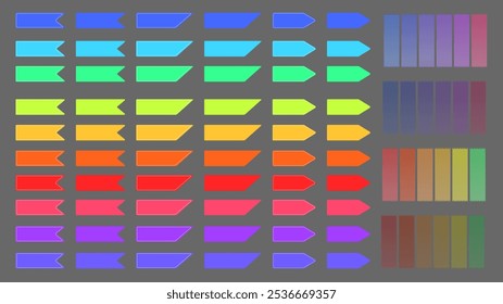 Colorful Sticky Notes and Labels Collection with pin and post it, on gray background, Notepaper meeting reminder, Flat Modern design , illustration Vector EPS 10