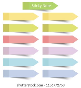 Colorful sticky notes on white background.Vector illustration.