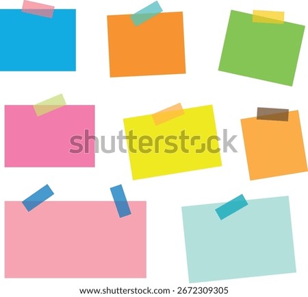 Colorful Sticky Notes Set Isolated on White Background