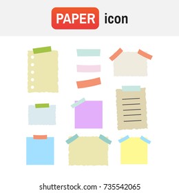 colorful sticky paper note vector illustration set