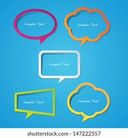 Colorful Sticky Paper Speech Bubbles