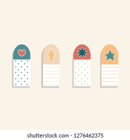 Colorful sticky reminder note papers set