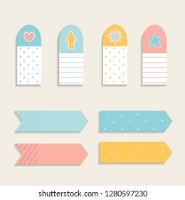 Colorful sticky reminder note papers set