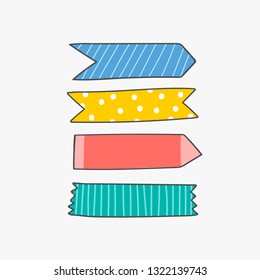 Colorful sticky reminder note papers set