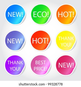 Colorful sticky web icons