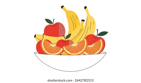 A Colorful Still Life: A Bowl of Fresh Fruits Bursting with Natural Flavors