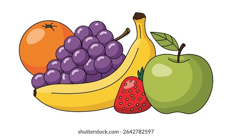A Colorful Still Life Composition of Various Types of Fresh and Delicious Fruits