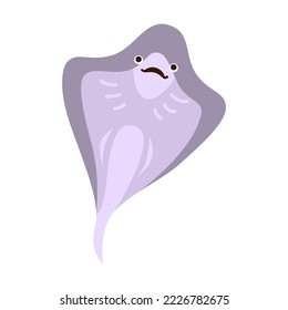 Colorful stingray cartoon vector illustration. Swimming Manta Rays, sea animal living in ocean. Animal of sea concept for banner design or landing page
