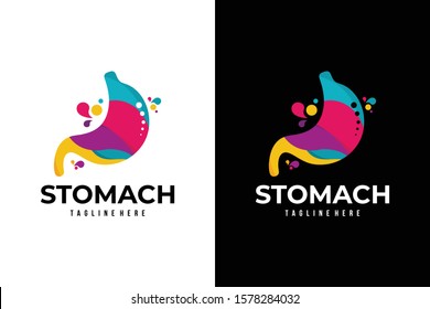 icono del logo del estómago colorido vectorial aislado