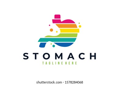 colorful stomach logo icon vector isolated