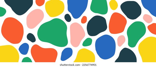 Colorful stone organic shape elements background design vector. Creative minimalist flat style art template.