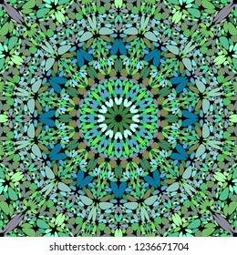 Colorful stone ornate mandala pattern background - abstract tribal vector ornament wallpaper illustration