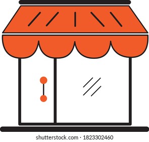 Icono de vector de almacén colorido aislado