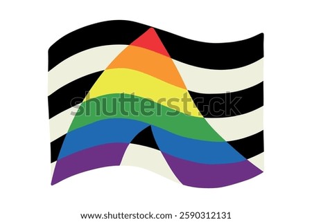 Colorful Straight ally pride flag Happy pride day LGBTQ community Pride Month Vector hand drawn doodle for posters, stickers, logo, cards