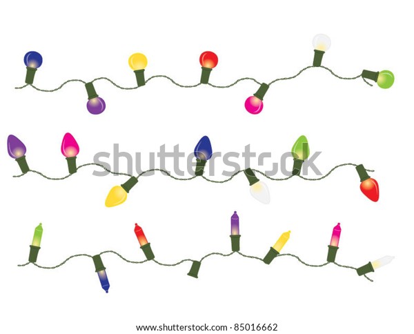 Colorful Strand Glowing Lights Stock Vector (Royalty Free) 85016662 ...