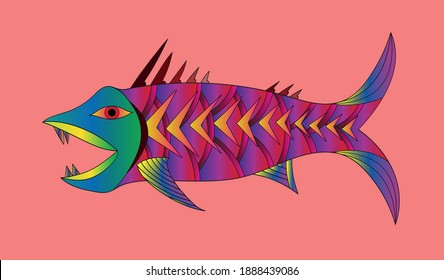 Colorful Strange Fantasy Vampire Fish