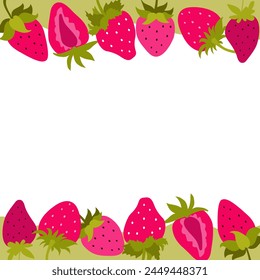 Colorful  strawberry  banner template. Strawberry background.Vector illustration