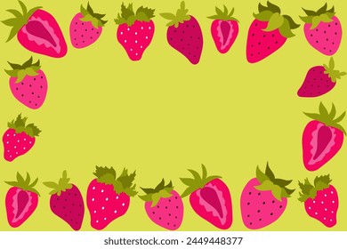 Colorful  strawberry  banner template. Strawberry background.Vector illustration