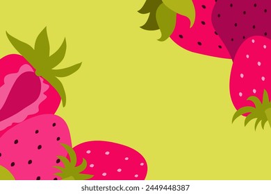 Colorful  strawberry  banner template. Strawberry background.Vector illustration