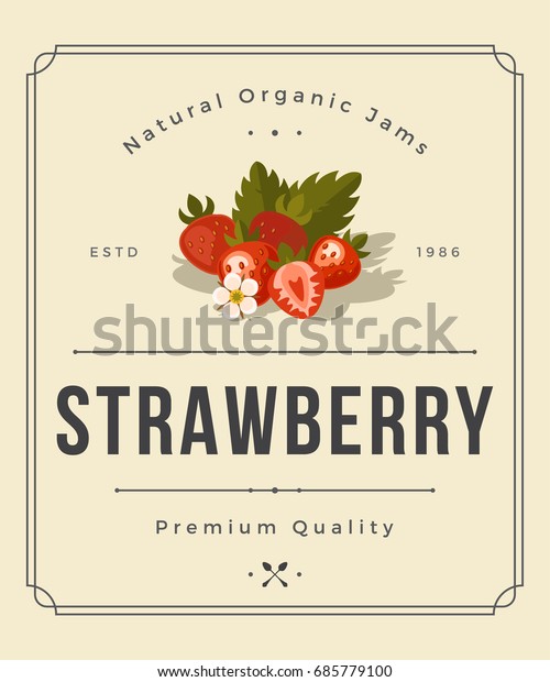 Colorful Strawberry Jam Packaging Logo Design Stock Vector (Royalty ...