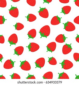 Colorful strawberry seamless vector pattern background. Healthy food. Fruit summer pattern, colorful print for design