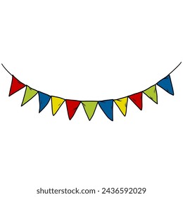 Colorful Streamer Flag Bunting Vector Illustration