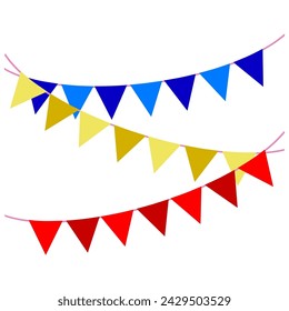 Colorful Streamer Flags Pennants Vector Illustration