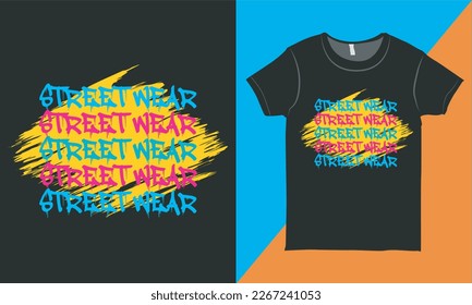 Colorful Streetwear T-shirt Graphic for Print