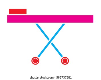 Colorful stretcher icon vector isolated in white background. Medical icons.