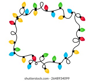 Luzes de corda coloridas criam um quadro festivo para conceitos de celebração, perfeito para decorações de férias e ocasiões alegres em vários ambientes