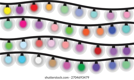 Luces de cuerda coloridas con un resplandor festivo