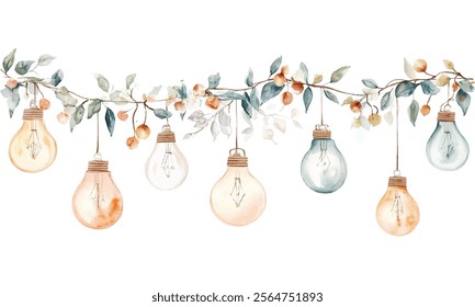 colorful string lights with vibrant bulbs. Perfect for festive decorations, party invitations, or holiday designs. Adds a whimsical and cheerful touch to any project.