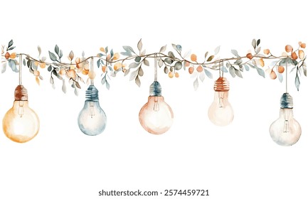 colorful string lights with vibrant bulbs. Perfect for festive decorations, party invitations, or holiday designs. Adds a whimsical and cheerful touch to any project.