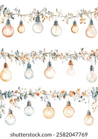 colorful string lights with vibrant bulbs. Perfect for festive decorations, party invitations, or holiday designs. Adds a whimsical and cheerful touch to any project.