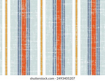 Colorful stripe fabric textured light blue background, Fashion pattern textile design background.orange, blue colorful striped pattern on linen fabric texture