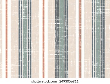 Colorful stripe fabric textured olive green background, Fashion pattern textile design background.orange, blue colorful striped pattern on linen fabric texture