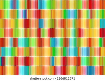 Colorful striped abstract background, variable width stripes. Seamless rainbow vertical stripes color line art. Seamless pattern design for banner, poster, card, postcard, cover, business card.