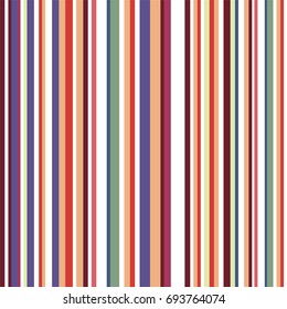 Colorful striped abstract background, variable width stripes. Seamless rainbow vertical stripes color line art. Seamless pattern design for banner, poster, card, postcard, cover, business card.