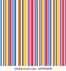 Colorful striped abstract background, variable width stripes. Seamless rainbow vertical stripes color line art. Seamless pattern design for banner, poster, card, postcard, cover, business card.