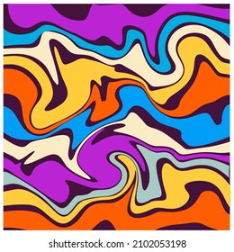 Colorful striped background. 1960s Style Color Waves Backgrounds.