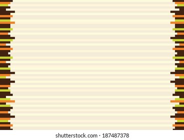 Colorful striped background based on brown, green and orange