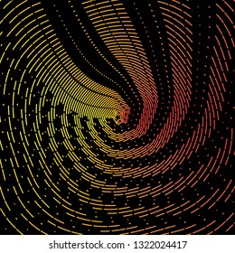 Colorful striped background. Geometric pattern with visual distortion effect. Optical illusion. Vector illustration for the design of banners, posters, covers, websites.