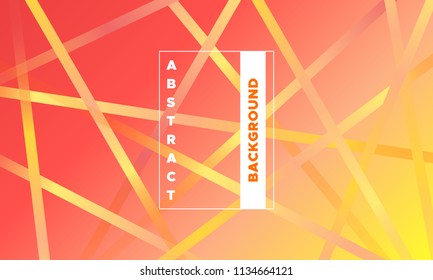 Colorful Striped Background with Glow Effect. Abstract Minimal Design with Trendy Gradient in Red and Yellow Colors. Eps10 Vector. Placard with Lines Grid. Bright Striped Background in Modern Style.
